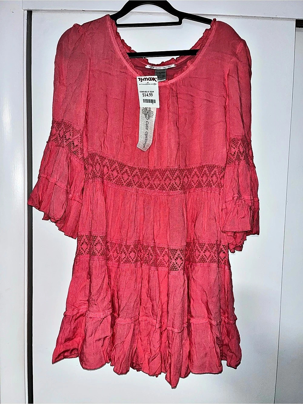 Cute Options blouse in coral Pink Size Medium NWT